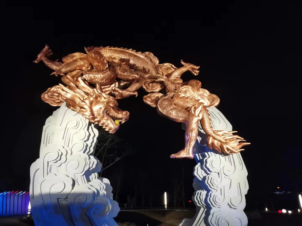 重慶八益家居廣場(chǎng)鑄銅龍雕塑