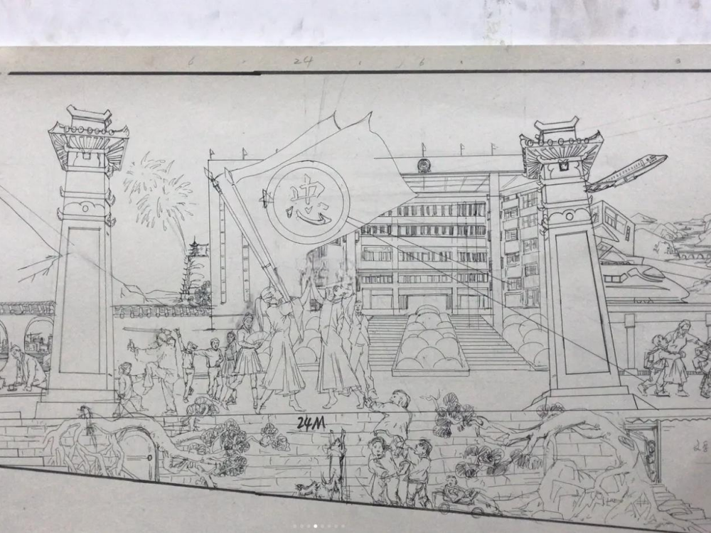 重慶忠縣紅砂巖浮雕，鋁板畫