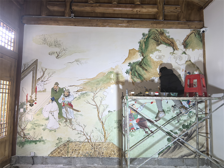 湖北安化茶馬古道墻繪浮雕