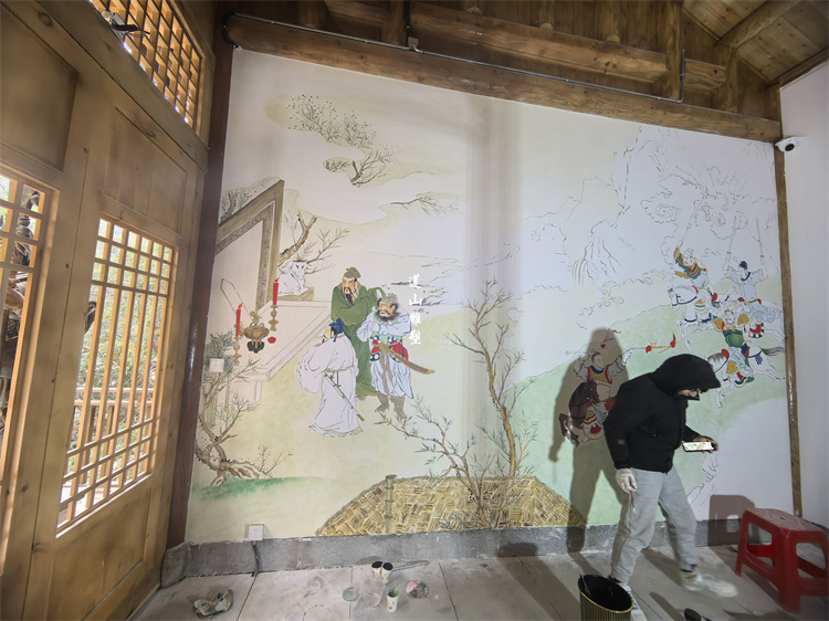 湖北安化茶馬古道墻繪浮雕